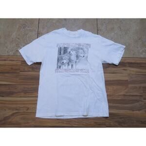 90s Wolves With Native Fetish Print White T-shirt Sz L